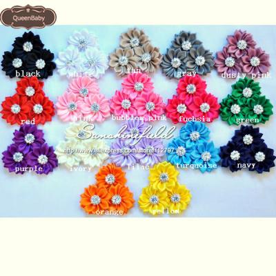 China Wedding Flower 2013 Hot SaleSingle satin cluster flower with rhinestone cluster flowers sun field ballerina accessory flowers for sale