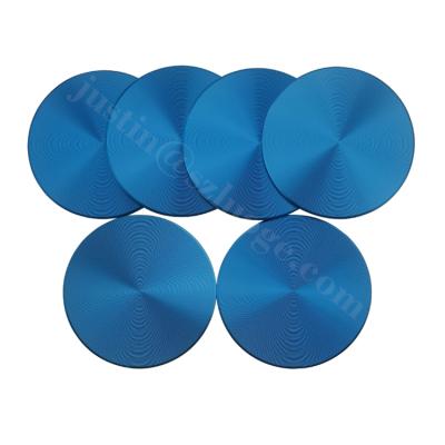 China Waterproof Custom Metal Anodized Aluminum CD Lines Badges Label Plates Blue CD Lines Metal Badge Plates With Strong Adhesive for sale