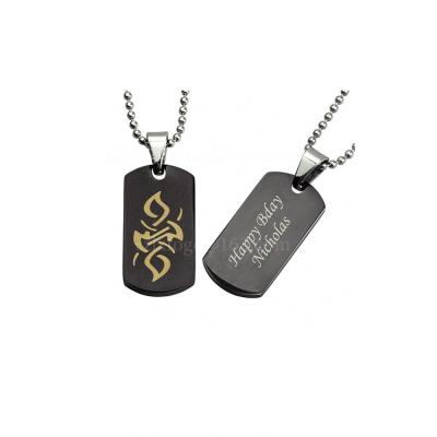 China Custom Europe Laser Stainless Steel Dog Tags Fashion Metal Engraved Military ID Plates Dog Name Tags for sale