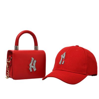 China 2021 Fashion Wholesale Cross - Body Mini Purse And Bucket Hat Fashion Girls Small Bag Set Famous Brand Designer Hat And Purse Sets for sale