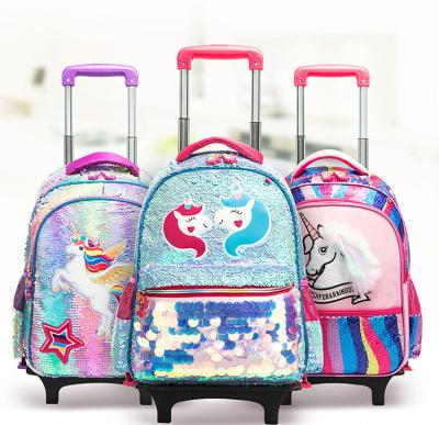 China Waterproof Comfortable Kids School Bags Princess Girl Children Trolley School Bag Set For 5 Years Old Girl for sale