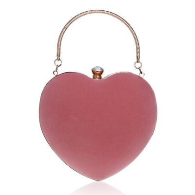 China 2022 high quality handbags for women red heart shaped velvet ladies purse women for sale