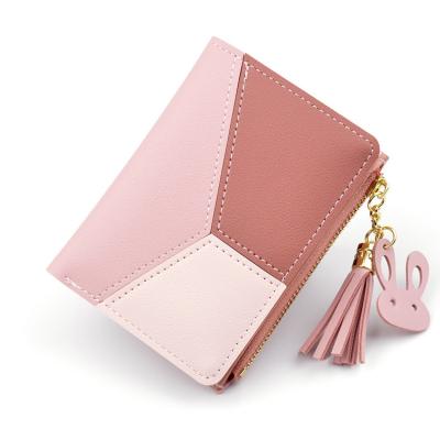 China Korean Edition Card Female Student Bag Fringe Zipper Purse News Waterproof Shorts Women Cheap Wallet Wallet for sale