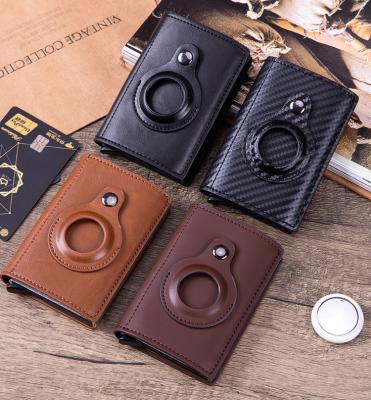 China Noise 2022 RFID Leather Carbon Fiber RFID Card Holder Multifunctional Minimalist Airtag Smart Wallet for sale