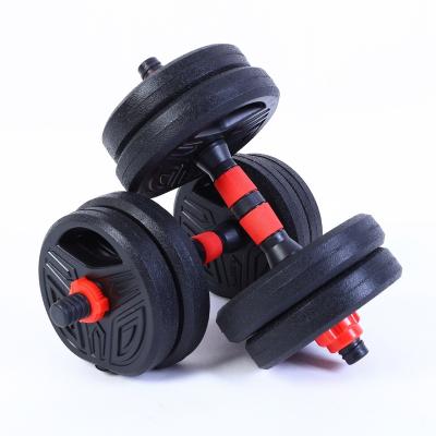 China Durable Factory Dropshipping 10 Set 15 20 30 40 Kg Gym Muscle Weight Cement Dumbbell Barbell Set for sale