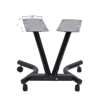 China Modern Adjustable Rubber Weightlifting Dumbells Set Rack Dumbbell Rack Rubber Adjustable Squat Dumbbells Stand for sale