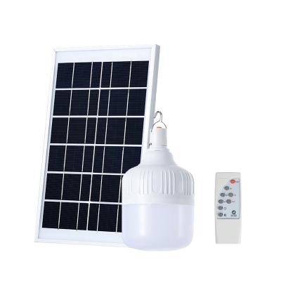 China High Quality Indoor+outdoor High Power Outdoor Portable 100W Rechargeable Solar Bulb Led Garden Light for sale