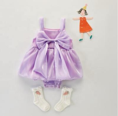 China Cozy baby clothes onesie 2022 cute new design baby rompers big bow baby new summer fashion babies dress romper for toddler for sale