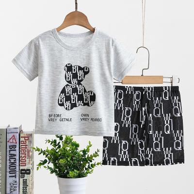 China Fashion\Comfortable\durable baby boy clothes kids clothing girls 2022 fashion streetwear short sleeve T-shirt+shorts set for little boys summer clothing two-piece set for sale