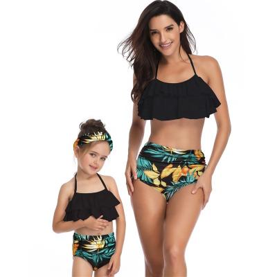 China Breathable Swimsuit Plus Size Mother and Daughter Beach Outfit Designer Print Family Matching Swimwear 2022 Swimwear for sale