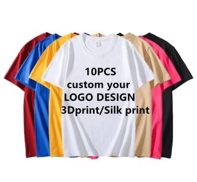 China 2022 Sale 100% Custom Colors Mens Breathable High Quality Black White O-Neck Cotton Short Sleeve Tops Logo Printing Unisex T-Shirts for sale