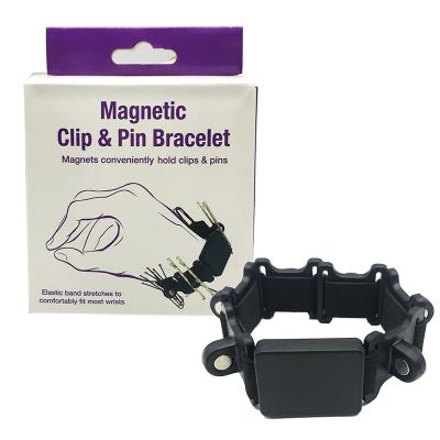 China Barber Shop Magnet Comfortable Size Adjustable For Clip And Pin Magnetic Barber Stylist Stick Bracelet for sale