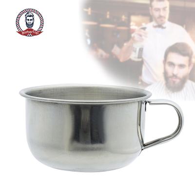 China Professional Salon Anti-Stick Men's Anti-Stick Cup Stainless Steel Shaving Cream Soap Bowl Shaving Brush Bowl Male Beard Shaving Cleaner for sale