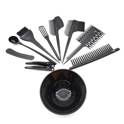 China Comfortable Professional Plastic 10Pcs/set Hairdressing Brushes Bowl Salon Hair Color Dye Hair Tint Tool Kit Set for sale