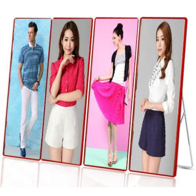 China Indoor Mirror Poster Led Display Indoor Smart Mirror Led Advertising Screen Folding Screen Poster Led Display for sale