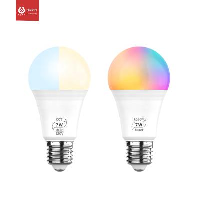 China Wifi 7W 500LM Smart LED Light Bulbs RGBCW Brightness Smart Led Light Bulbs RGBCW Hotel RGB Color Adjustable Light Bulb for sale