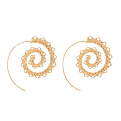 China CLASSIC Oval Earrings Overdone Swirl Gear Delicate Heart Shape Vintage Style Earrings for sale