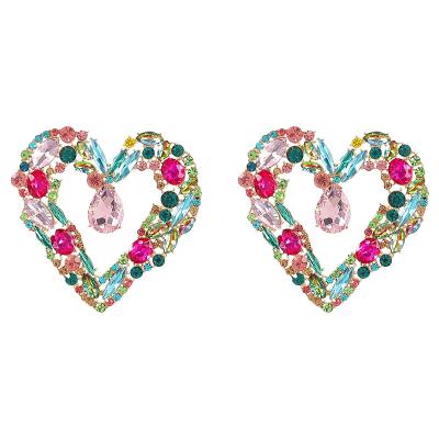 China Alloy CLASSIC Exquisite Rhinestone Series Claw Series Fashion Temperament Heart Glass Jewelry for sale