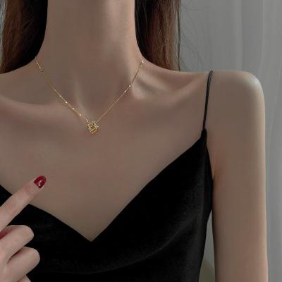 China TRENDY Cube geometric clavicle chain high-end sense net red tide take personalized necklace for sale