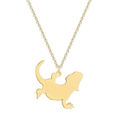 China 2022 New CLASSIC Stainless Steel Animal Pendant Necklace Cold Blooded Lizard Necklace Jewelry for sale