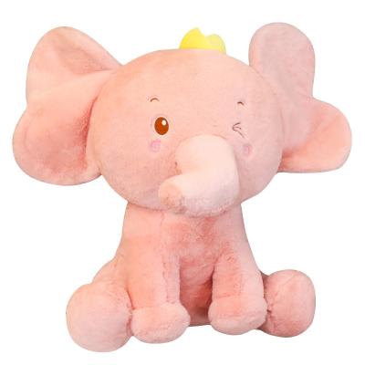 China INS Material Eco-friendly Baby Pillow Animal Plush And Stuffed Elephant Toys With Crown for sale