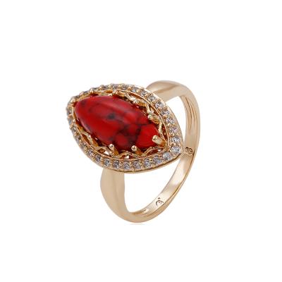 China No 14750 18K Gold Color Ring For Women With Multicolor Stone for sale