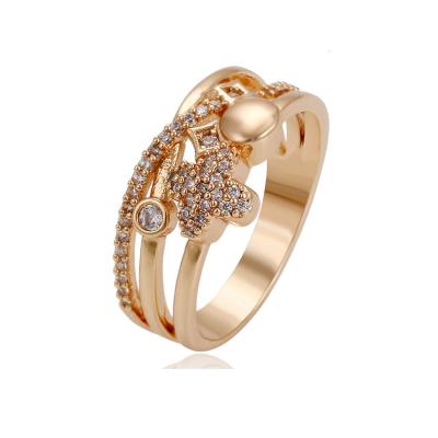 China 14657 CLASSIC latest gold ring designs diamond zircon stone 18k gold color rings for women for sale