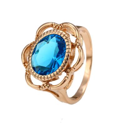 China 12417 New Arrival Ladies CLASSIC Elegant Jewelry Simple Gemstone Flower Shaped Ring For Engagement for sale