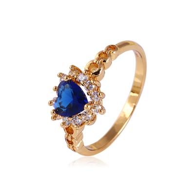 China CLASSIQUE 11480 Hot Sale Elegant Jewelry Irish Style Girls Ring Heart Shaped Colorful Gemstone Finger Ring for sale