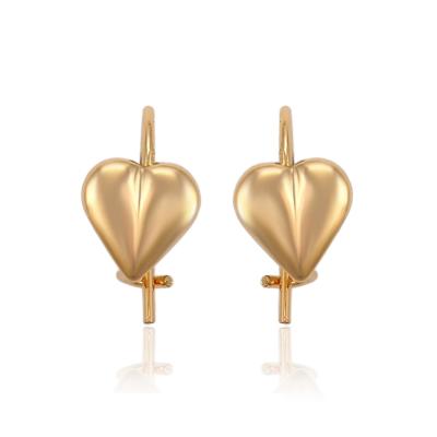 China 91573 Fashion Xuping Gold Earrings Design Heart Shape Baby Clip On Earrings for sale