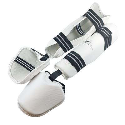 China Easy To Clean White WTF TKD Taekwondo Protectors Gears Shin&Instep Guard for sale