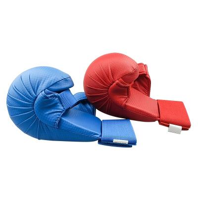 China Easy To Clean Super Thick Foam WKF Training Training Boxing Karate Hand Gloves White Red Blue Pads for sale