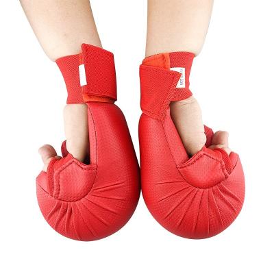 China Easy To Clean Extra Large Foam WKF White Red Blue Training Boxing Karate Hand Pads Gloves for sale