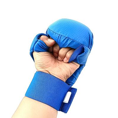 China Easy To Clean WKF Standard White Red Blue Training Boxing Karate Hand Pads Gloves for sale