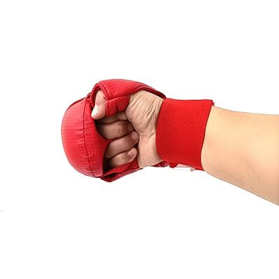 China Easy To Clean On Sale OEM WKF Cheap Red Blue White Training Boxing Karate Hand Pads Training Gloves for sale