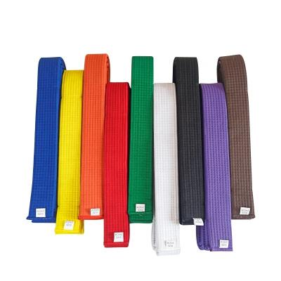 China Custom Black Logo Cotton Bjj Martial Arts Wkf Wholesale Judo Pink Kyokushin Durble Master Belt Taekwondo Karate Belt for sale