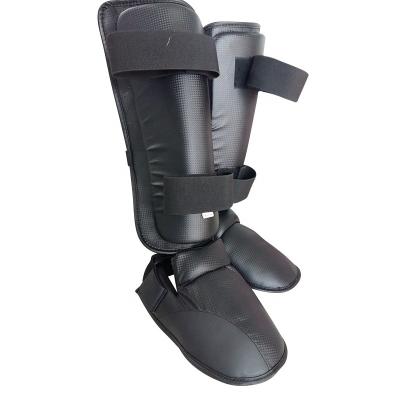 China Easy To Clean OEM Logo Free Black Molded Foam WKF Karate Shin And Instep Guards for sale