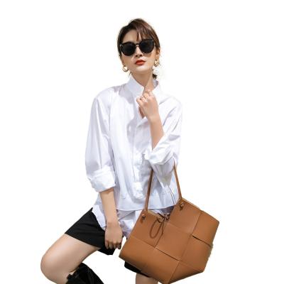 China Fashion Women Weave Knit Genuine Leather Purse Knitted Heart Purse Tote Bags Handbags for sale