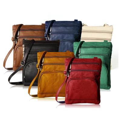 China High Quality PU Leather Elder Aged Retro Minimalist Messenger Shoulder Cross - Body Bags for sale