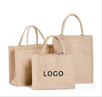 China Fashion Custom 100% Eco Printed Reusable Burlap Tote Bag Handbag for sale