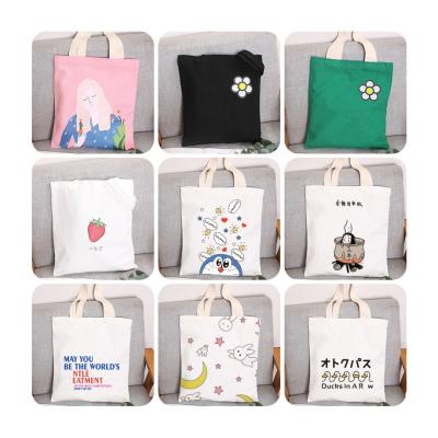 China Custom 100% Nature Color Cotton Canvas Reusable Logo Tote Bag Korean Canvas Cotton Bag 100% Cotton Canvas Shopping Bags for sale