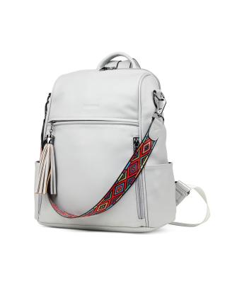 China With USB female soft leather new fashion summer 2022 single shoulder shopping waterproof backpack for sale