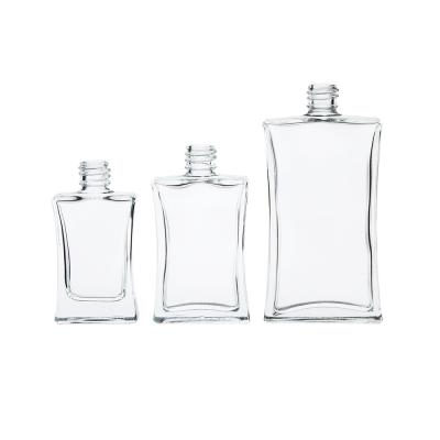 China 100ml Frosted Glass Perfume Bottles Flat Rectangle Popular Elegant Glass Perfume Bottle for sale