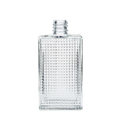 China Aluminium Pump Glass Perfume Bottles Square 100ml Perfume Bottle for sale