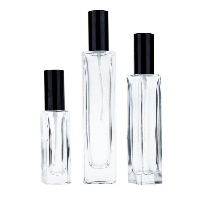 China Cheap Screw Glass Perfume Bottles Transparent Cylinder With 18/415 Sprayer for sale