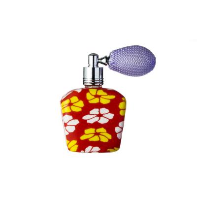 China Refillable Mini Clay Perfume Bottles Fragrance Bottles With Bulb Spray Pump for sale