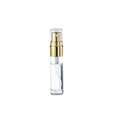 China Clear Travel Perfume Atomizer Tube With Glod Color Screw Version Spray Pump / Cap for sale