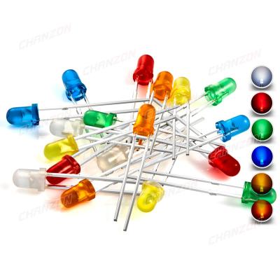 China DIY Hobby/PCB/Arduino Blue Yellow Green Orange/Spare/Project 3mm LED Kit Pack Diffused White Red 3mm Round PCB Lamps Light Emitting Diode Assortment Set for sale