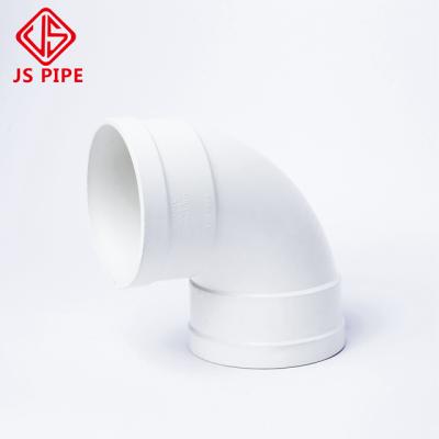 China Pipe Lines Connect JS 110mm PVC Pipe Fittings 90 Degree PVC Elbow for sale