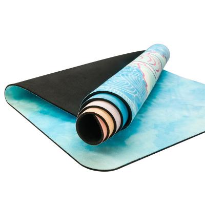 China Bright Colorful Design Travel Yoga Mat Foldable Lightweight Folding Rubber Suede Yoga Mat For Beginners Ultra Thin 1.5mm for sale